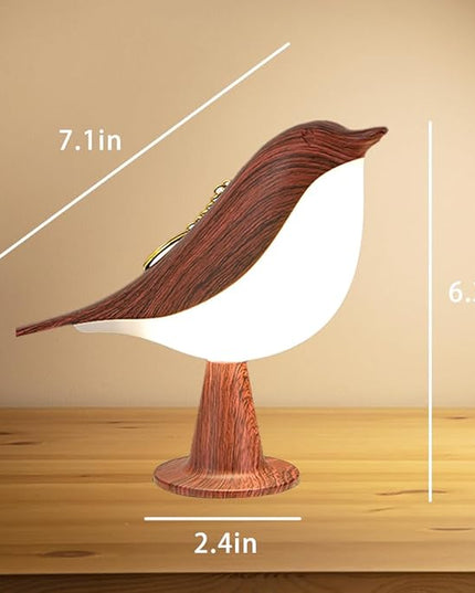 Bird Small Desk Lamp, Dimmer Night Light for Bedroom, Cordless Table Lamp with 3 Color Temperature and Touch Sensor, Rechargeable Bedside lamp - LeafyLoom