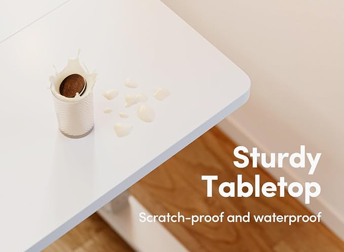 BANTI 40'' Standing Desk, Electric Stand up Height Adjustable Home Office Table, Sit Stand Desk with Splice Board, White - LeafyLoom