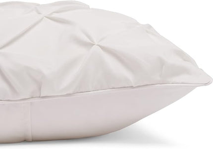 Amazon Basics All-Season Down-Alternative Comforter 3-Piece Bedding Set, Pinch Pleat, King, Pinch-Pleat With Piped Edges, Cream - LeafyLoom