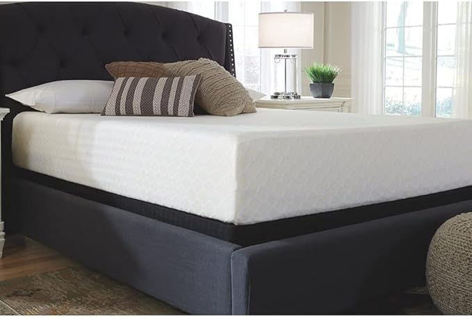 Signature Design by Ashley Twin Size Chime 12 Inch Medium Firm Memory Foam Mattress with Green Tea & Charcoal Gel - LeafyLoom
