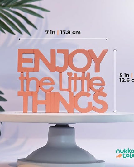 Enjoy The little things - Pink Table Decor: Perfect for Home, Office, Desk, or Shelf. Quirky Room Decoration Showpiece for Birthday, Corporate Gifts, and Inspiring Wall Decor. - LeafyLoom