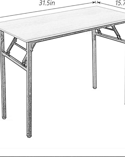 Folding Desk, 31.5 inch No Assembly Folding Desks for Small Spaces, Sturdy Foldable Computer Desk, Multi-Purpose Home Office Desks, Study Writing Desk Office Table Workstation for Home Office Outdoor - LeafyLoom