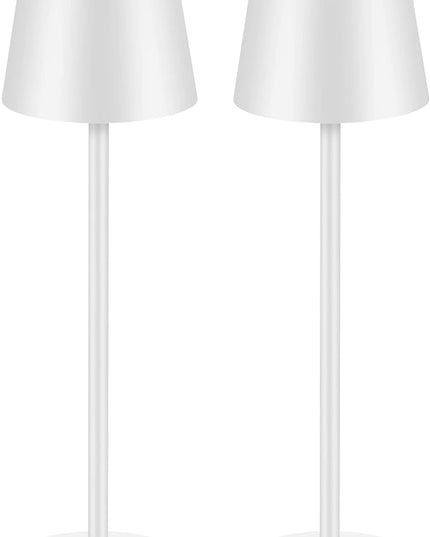 BGFHome 2Pack Cordless Table Lamp LED Desk Lamp,5000mAh Rechargeable Touch Night Light Wireless Minimalist Design for Couple Dinner/Restaurant/Bedroom/Bars/Outdoor Party/Camping/Coffee Shop（White - LeafyLoom