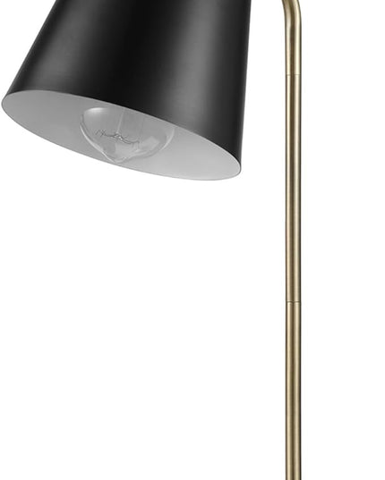 Globe Electric 61000055 18" Desk Lamp, Matte Brass Finish, Matte Black Metal Shade, Pivot Joint, On/Off Rotary Switch on Shade, E26 Base Bulb, Lamp for Living Room, Home Office - LeafyLoom