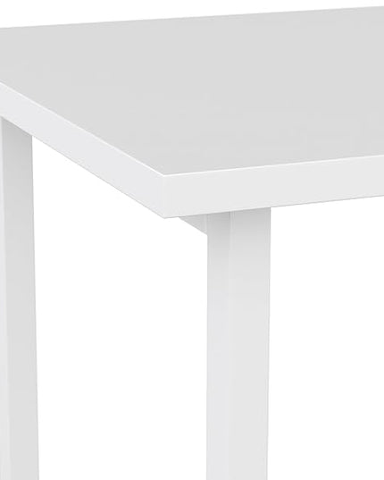 Martha Stewart Beckett Modern Trestle Desk with Open Side Shelving in White Wood Grain Finish - LeafyLoom