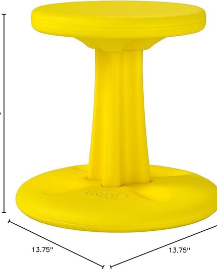 Kore Kids Wobble Chair - Flexible Seating Stool for Classroom & Elementary School, ADD/ADHD - Made in The USA - Age 6-7, Grade 1-2, Yellow (14in) - LeafyLoom