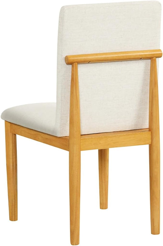 HomePop Classic Parsons Dining Chairs, Pack of 2, Cream White Textured Woven (Set of 2) - LeafyLoom