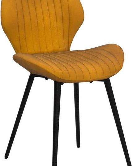 CangLong Mid Century Modern Upholstered Dining Chairs with Metal Legs, Accent Chairs for Kitchen, Living Room, Set of 2, Brown - LeafyLoom