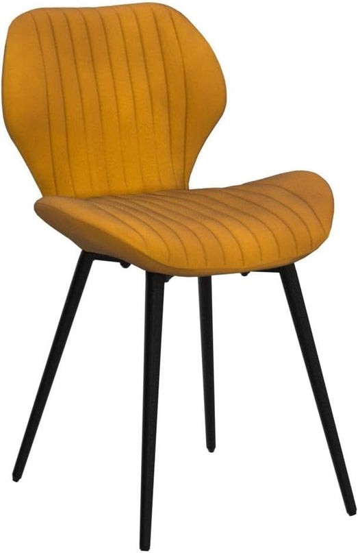 CangLong Mid Century Modern Upholstered Dining Chairs with Metal Legs, Accent Chairs for Kitchen, Living Room, Set of 2, Brown - LeafyLoom