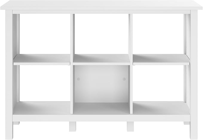 Bush Furniture Broadview 6 Cube Organizer in Pure White - LeafyLoom