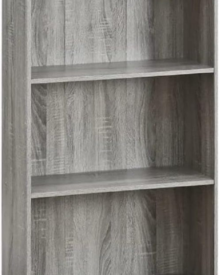 Furinno Basic 3-Tier Bookcase Storage Shelves, French Oak Grey - LeafyLoom