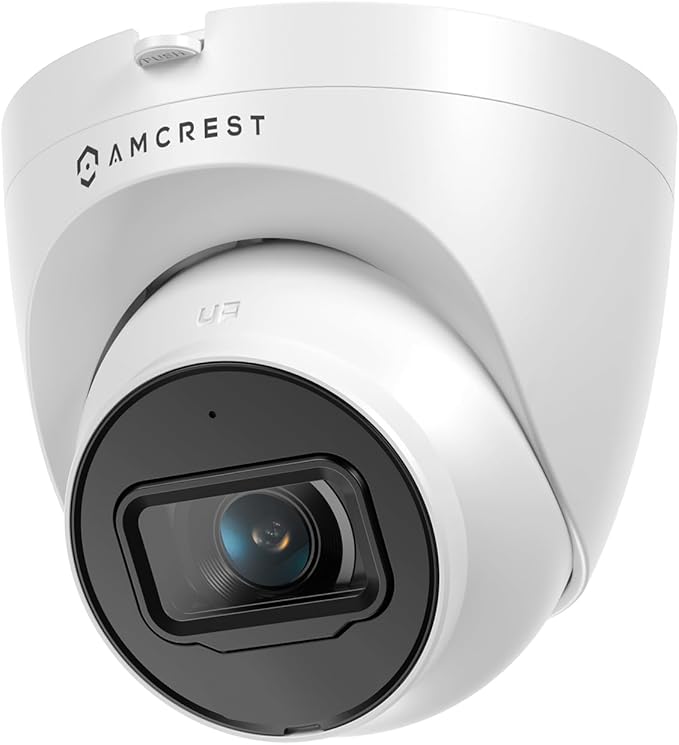 Amcrest UltraHD 4K (8MP) Outdoor Security IP Turret PoE Camera, 3840x2160, 98ft NightVision, 2.8mm Lens, IP67 Weatherproof, MicroSD Recording (256GB), White Amcrest