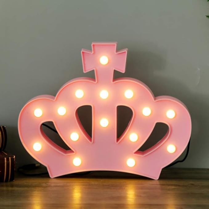 OSALADI Crown Night Light Crown Shaped Light Creative Night Light Crown LED Light Princess Night Light LED Night Lamp Decorative Night Lamp Without Batteries, Pink - LeafyLoom