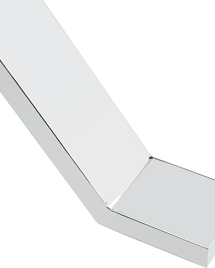 Rectangular Table with Tempered Glass Tabletop,Modern Dinner Desk W/Metal Tubular Legs, Home,Kitchen,Dining Room,Office,Silver, 79" Black Crossbars - LeafyLoom