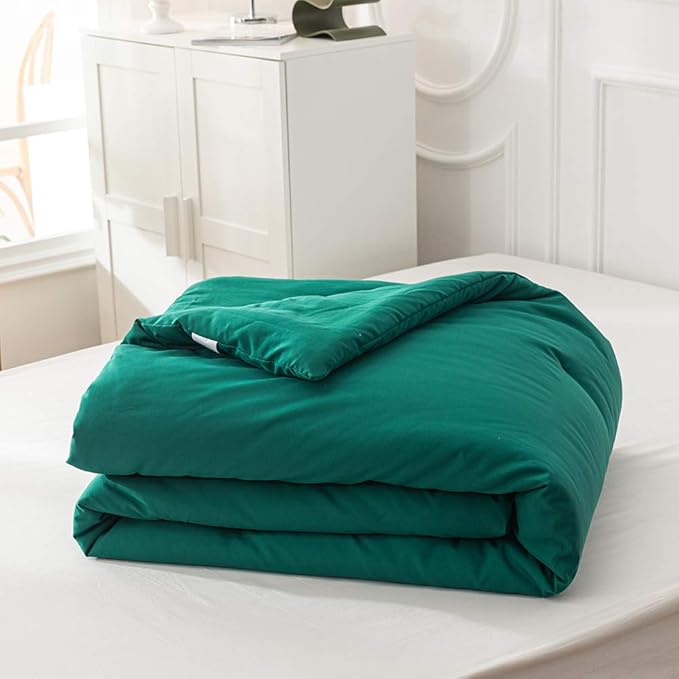 Solid Green Comforter Set Full Pure Emerald Green Soft Lightweight Green Beddig Quilt Set for Men Women Teens Adult Durable Green Full Blanket(Full(80''x90''), Green Comforter) - LeafyLoom