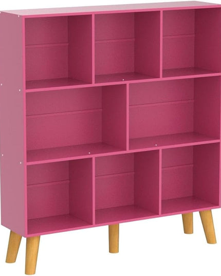LEYAOYAO Bookshelf,3 Tier Book Shelf with Legs,Pink Modern Bookshelf,Large Freestanding Open Modern Bookshelves,Display Bookcases Decor Furniture for Nursery - LeafyLoom