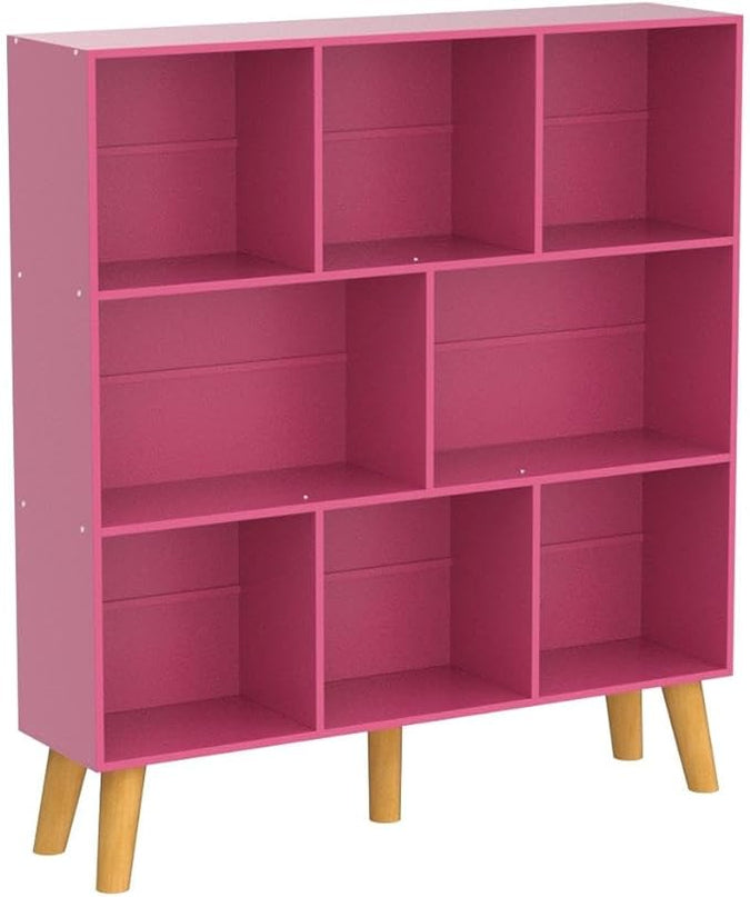 LEYAOYAO Bookshelf,3 Tier Book Shelf with Legs,Pink Modern Bookshelf,Large Freestanding Open Modern Bookshelves,Display Bookcases Decor Furniture for Nursery - LeafyLoom