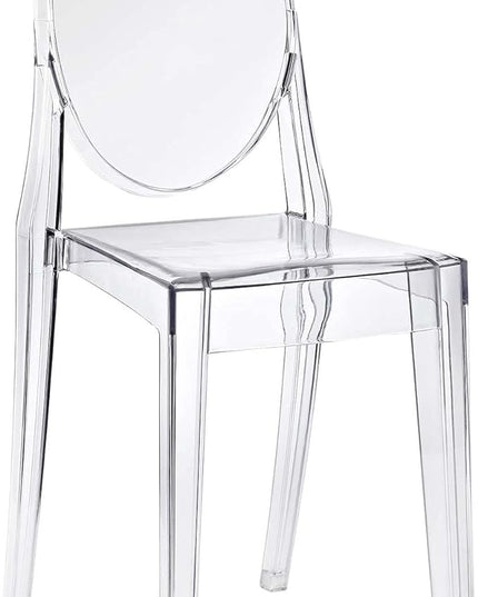 Modway Casper Modern Acrylic Stacking Kitchen and Dining Room Chair in Clear - Fully Assembled - LeafyLoom