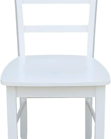 International Concepts Set of Two Madrid Ladderback Dining Chairs, White - LeafyLoom