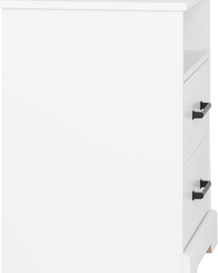 Prepac 2 Drawer Nightstand, 16.25in x 18.75in x 24.5in, Rustic White - LeafyLoom
