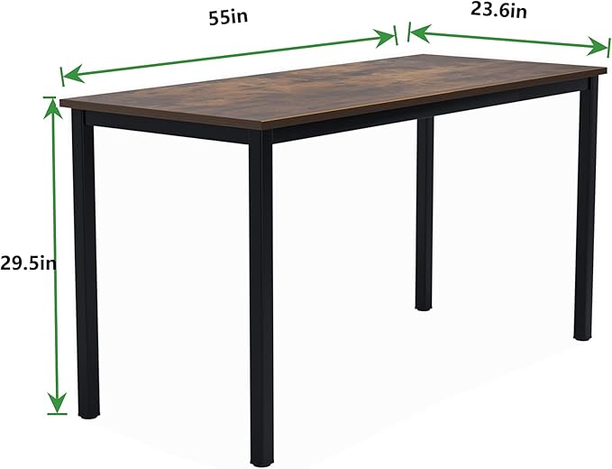 SogesGame Computer Desk, 55.1 inches Office Desk Computer Table Study Writing Desk Workstation for Home Office Dining Table Retro - LeafyLoom