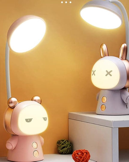 Cartoon Led Desk Lamp Learning Folding Rechargeable Eye Protection Student Children Fun Cute Reading Night Light Bedside Gradient - LeafyLoom