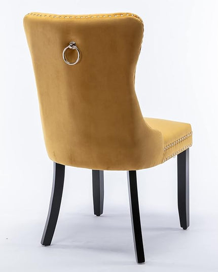 NicBex Haerin-SD-00095-LWJ Dining Chairs, 25.5"x19.7"x37.4", Gold - LeafyLoom