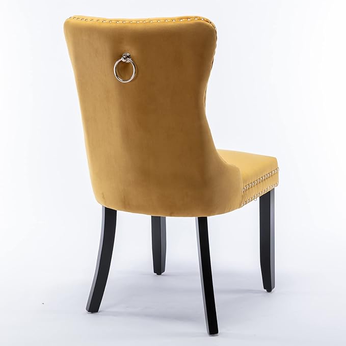 NicBex Haerin-SD-00095-LWJ Dining Chairs, 25.5"x19.7"x37.4", Gold - LeafyLoom