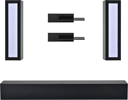 NicBex Wall Mount Floating TV Stand for 95+ Inch TV LED Entertainment Center Media Storage Console Table with 4 Media Storage Cabinets and 2 Shelves for Living Room,Bedroom, 95 Inch,Black - LeafyLoom