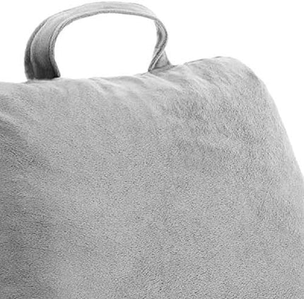 LINENSPA Reading Pillow with Shredded Memory Foam- Back Pillow for Sitting in Bed, Reading, Gaming, Watching TV – Chair Pillow with Arms, Dorm Room Essentials, Stone - LeafyLoom