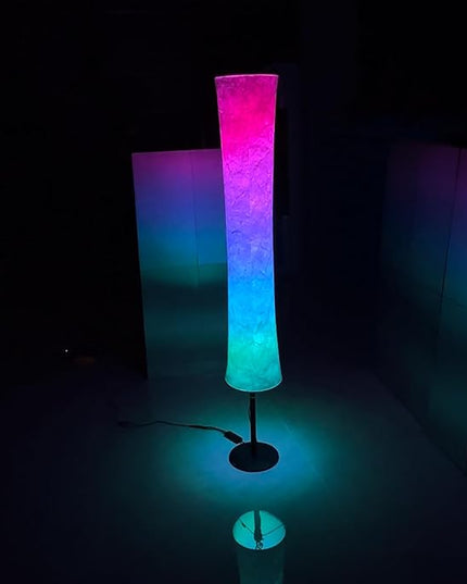 Smart Corner Floor Lamp - 60" LED RGB Standing Lamp Mood Lighting Color Changing Floor Lamps Light for Living Room Bedroom Decor with Alexa Google Assistant WiFi APP Music Sync - LeafyLoom