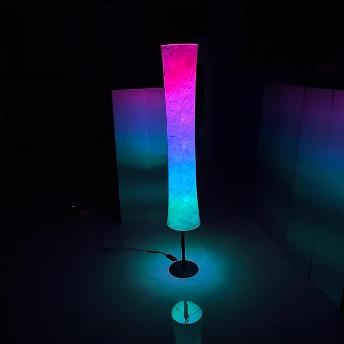 Smart Corner Floor Lamp - 60" LED RGB Standing Lamp Mood Lighting Color Changing Floor Lamps Light for Living Room Bedroom Decor with Alexa Google Assistant WiFi(Chromed) - LeafyLoom