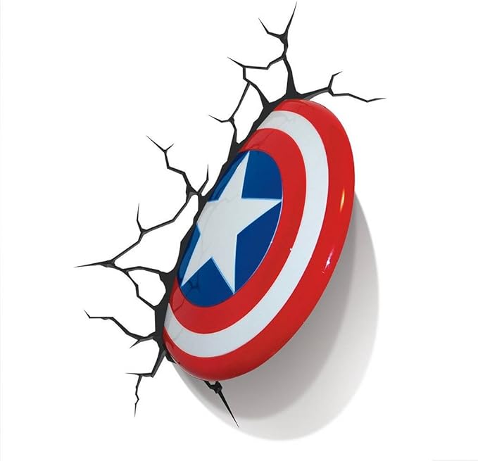 Marvel Avengers Captain America 3D Deco Light Red, White, Blue - LeafyLoom