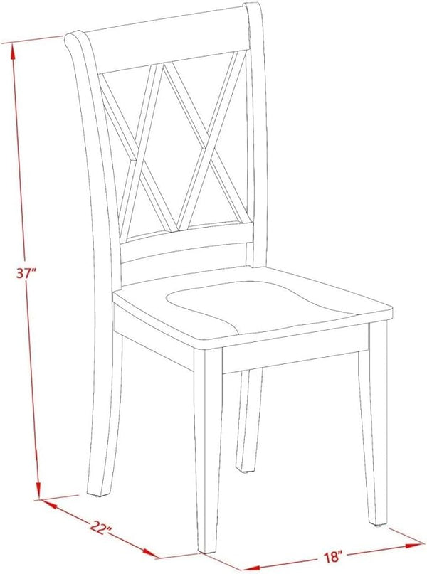 East West Furniture Dining CLC-LWH-W Clarksville Double X-Back Formal Chairs in Linen White Finish (Set of 2) - LeafyLoom