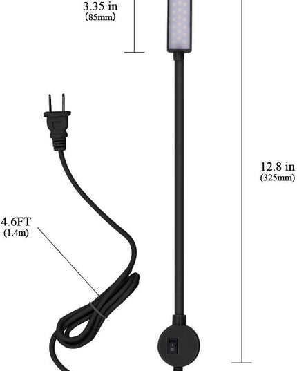LED Sewing Machine Light,POWKER 30 LED Magnetic Mount Drill Press Light with Flexible Silone Coating Gooseneck for Sewing Machine, Drill Presses, Desks, Music Stands, Craft, Workbenches, Lathes Lamps - LeafyLoom