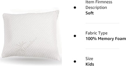 Snuggle-Pedic Toddler Pillow for Travel & Camping - USA Made Shredded Memory Foam Pillows w/Cooling Cover - GreenGuard Gold Certified Kids Pillow - LeafyLoom