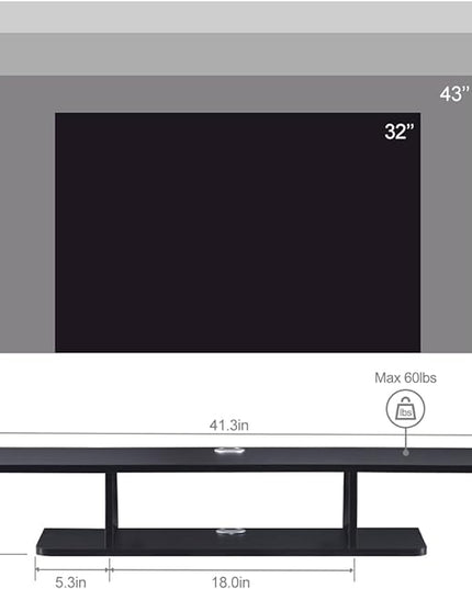 Floating TV Stand, Wall Mounted Entertainment Center and Cabinet Shelf, TV Console with Storage, Media Console for DVD Player, Space-Saving Under TV Shelf for Bedroom, Living Room (Black) - LeafyLoom