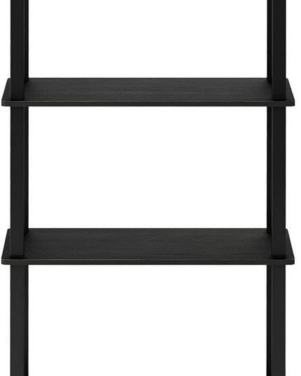 Furinno Turn-N-Tube 4-Tier Multipurpose Shelf Display Rack, Square Tube, Americano/Black - LeafyLoom