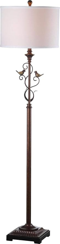 SAFAVIEH Lighting Collection Birdsong Traditional Rustic Farmhouse Oil-Rubbed Bronze 61-inch Living Room Bedroom Home Office Standing Floor Lamp (LED Bulb Included) - LeafyLoom