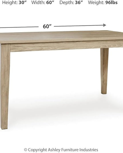 Signature Design by Ashley Gleanville Contemporary Dining Table, Light Brown - LeafyLoom