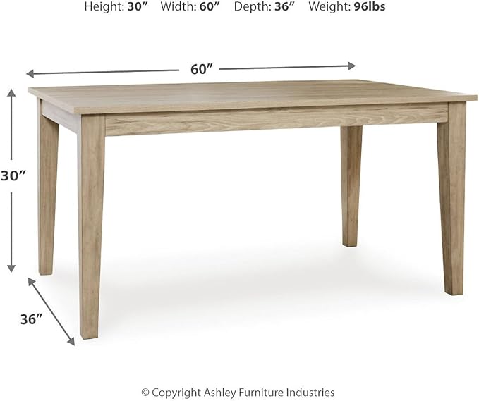 Signature Design by Ashley Gleanville Contemporary Dining Table, Light Brown - LeafyLoom