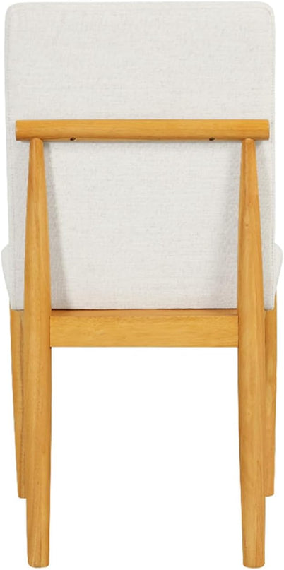 HomePop Classic Parsons Dining Chairs, Pack of 2, Cream White Textured Woven (Set of 2) - LeafyLoom