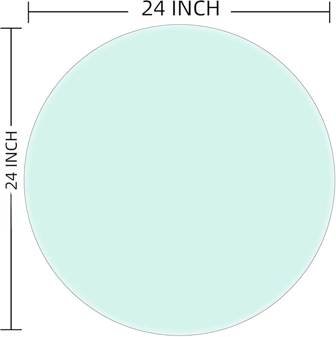24 Inch Round Tempered Glass Table Top, Transparent - LeafyLoom