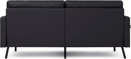 70" Top-Grain Leather Sofa, 2-Seat Upholstered Loveseat Sofa Modern Couch, Luxury Classic for Living Room Bedroom Apartment Office - LeafyLoom