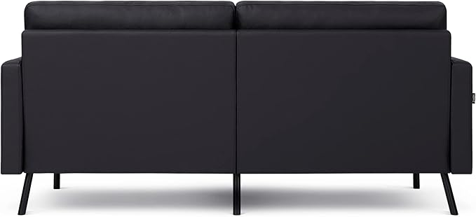 70" Top-Grain Leather Sofa, 2-Seat Upholstered Loveseat Sofa Modern Couch, Luxury Classic for Living Room Bedroom Apartment Office - LeafyLoom