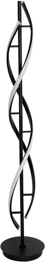 Modern Floor Lamps for Living Room Bright Lighting LED 33w 53in with Remote 3 Colors Dimmable Unique Office Corner Lamp Black Arc Spiral Floor Lamp - LeafyLoom