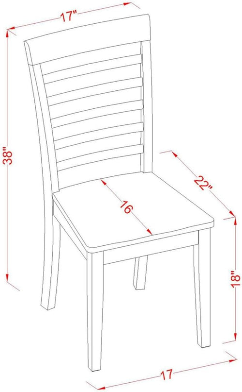 East West Furniture DLML3-MAH-W 3 Piece Modern Set Contains a Round Wooden Table with Dropleaf and 2 Kitchen Dining Chairs, 42x42 Inch - LeafyLoom