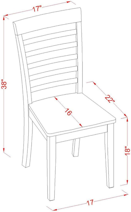 East West Furniture DLML5-MAH-W 5 Piece Modern Set Includes a Round Wooden Table with Dropleaf and 4 Kitchen Dining Chairs, 42x42 Inch - LeafyLoom