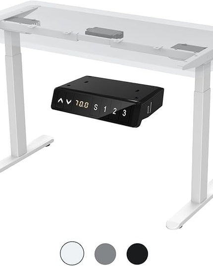 AIMEZ0 Dual Motor Electric Sit Stand Desk Standing Desk Frame Adjustable Height 27.4-45.6 inches Motorized Standing Computer Desk for Home and Office (White Frame only) - LeafyLoom