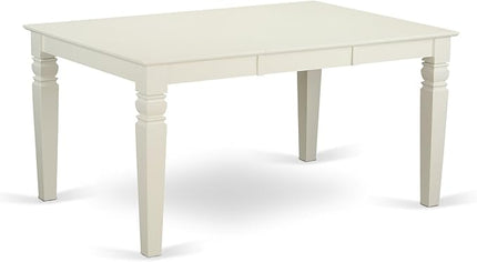 East West Furniture WEBO5-LWH-W 5 Piece Dinette Set for 4 Includes a Rectangle Room Table with Butterfly Leaf and 4 Dining Chairs, 42x60 Inch, Linen White - LeafyLoom